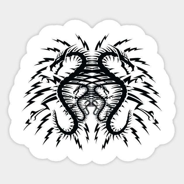 Abstract Dragons Sticker by viSionDesign